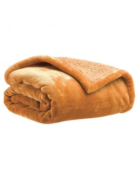 SOFA BLANKET VIVARAISE MICHKA BRONZE 130X160 100%POLYESTER