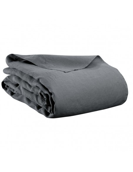 BED SHEET VIVARAISE KALA CARBONE 240x300 100% WASHED HEMP