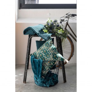 THROW VIVARAISE MAIA PETROLE 140×200 100% COTTON 2