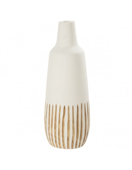 VASE YING 31348 WOODEN WHITE 21xH:56