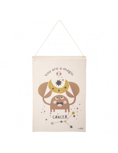WALL HANGING NATTIOT LITTLE CANCER NATURAL 40x50 100% COTTON