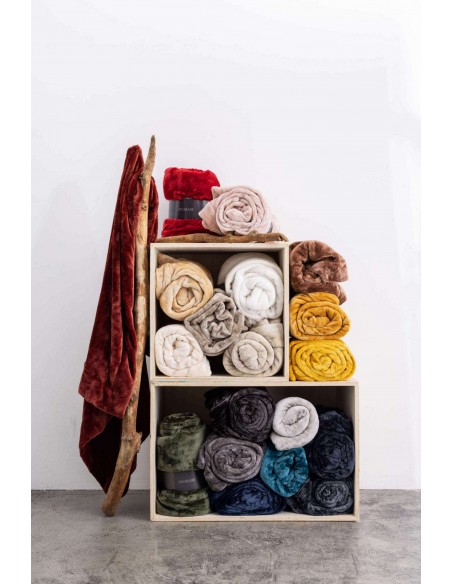 THROW VIVARAISE TENDER ASPHALTE 150×200 100% POLYESTER