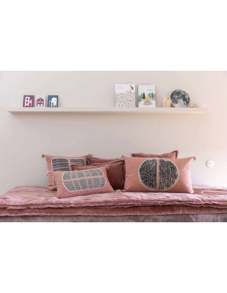 CUSHION VIVARAISE FARA BOIS DE ROSE 40×65 100% VELVET COTTON