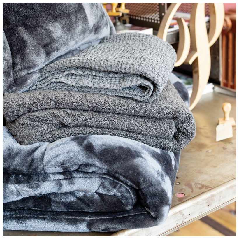 THROW VIVARAISE BARRY CENDRE 130x160...