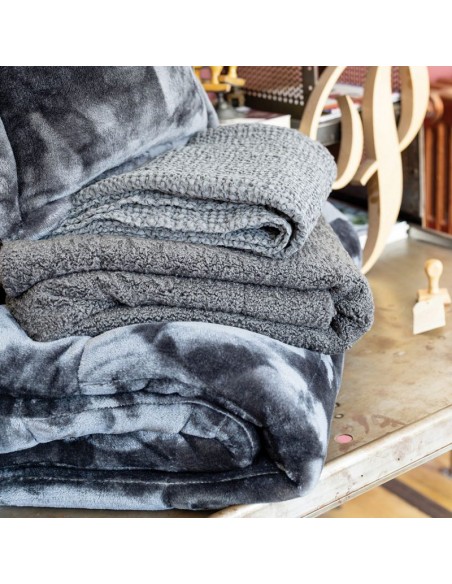 THROW VIVARAISE BARRY CENDRE 130x160 100%POLYESTER