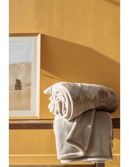 SOFA BLANKET VIVARAISE MICHKA GALET 130X160 100%POLYESTER