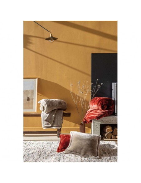 THROW VIVARAISE MICHKA GALET 180×220 100% MICROFIBRE