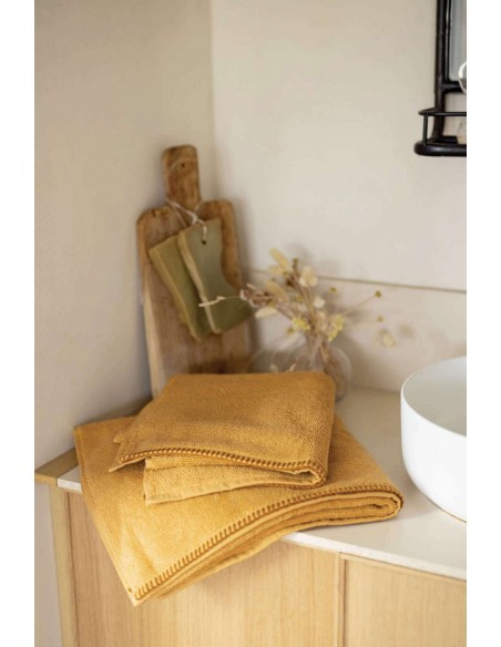 BODY TOWEL VIVARAISE BORA MOUTARDE 90x150 100% COTTON