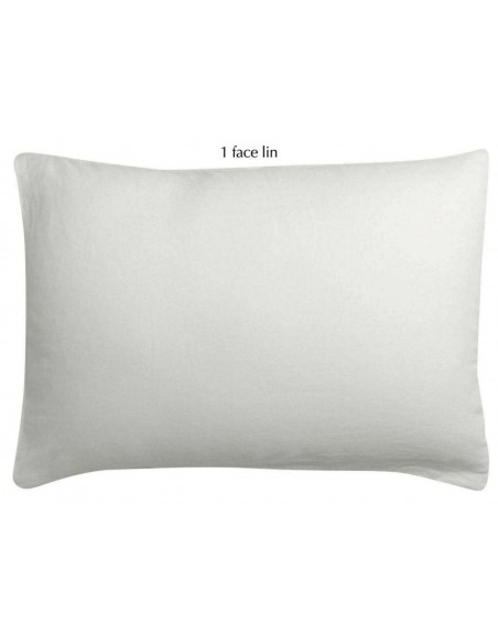 PILLOW CASE VIVARAISE LINCO BLANC 50x75  FRONTSIDE 100% LINEN BACKSIDE 100% COTTON