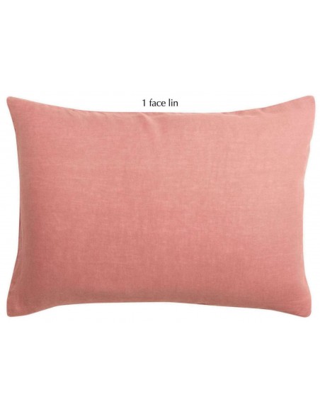 PILLOW CASE VIVARAISE LINCO BLUSH  50x75 FRONTSIDE 100% LINEN BACKSIDE 100% COTTON