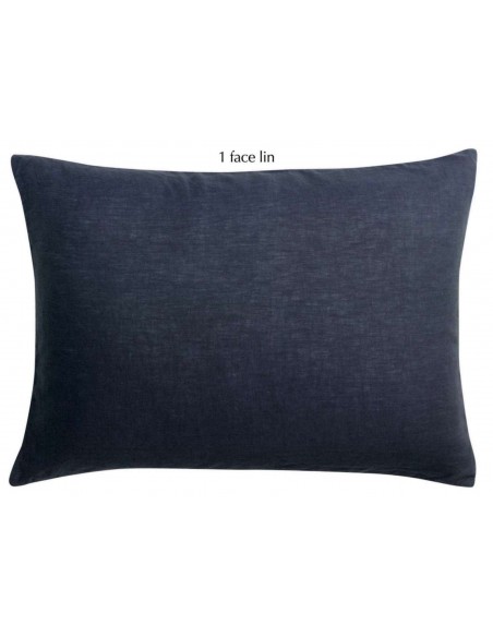PILLOW CASE VIVARAISE LINCO MARINE 50x75 FRONTSIDE 100% LINEN BACKSIDE 100% COTTON
