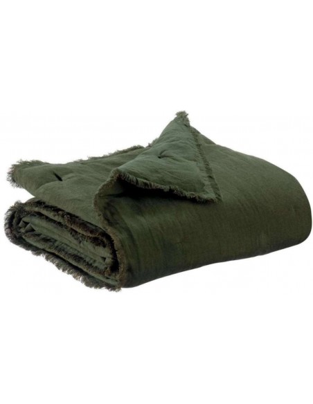 THROW VIVARAISE LALY OLIVE 135x200 50% LINEN 50% COTTON