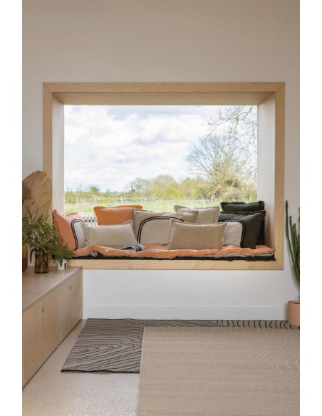 ΜΑΞΙΛΑΡΙ VIVARAISE LALY OLIVE 45x45 50% ΛΙΝΟ 50% ΒΑΜΒΑΚΙ