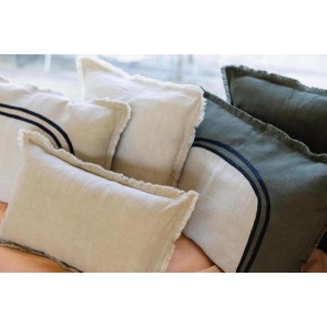 CUSHION VIVARAISE LALY BICOLORE OLIVE  40x65 50% LINEN... 2