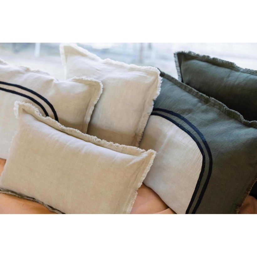 CUSHION VIVARAISE LALY BICOLORE OLIVE...