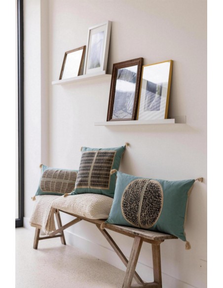 CUSHION VIVARAISE YAEL PRUSSE 40x65 100% COTTON