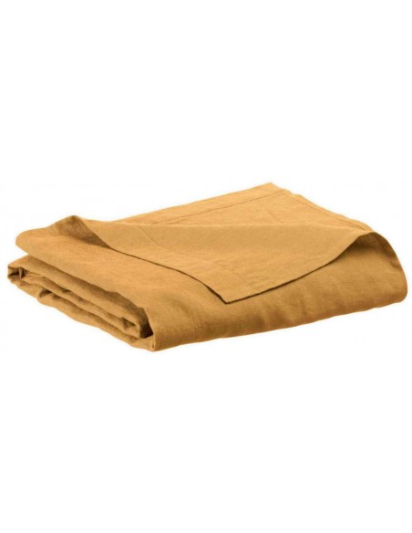 BED SHEET VIVARAISE ZEFF LIT OCRE 240x300 100% LINEN