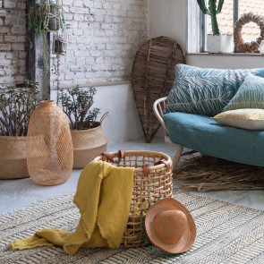 THROW VIVARAISE ZEFF NOMADE VERT DE GRIS 140x200 100% LINEN 2