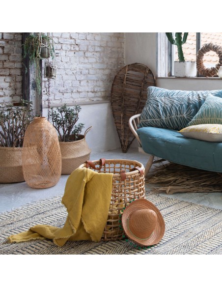 THROW VIVARAISE ZEFF NOMADE VERT DE GRIS 140x200 100% LINEN