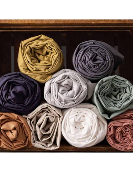 FITTED SHEET VIVARAISE CALITA 140x190 PERLE 100% COTTON