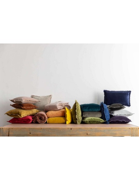 ΡΙΧΤΑΡΙ VIVARAISE FARA OLIVE 135X200 100% ΒΑΜΒΑΚΕΡΟ ΒΕΛΟΥΔΟ