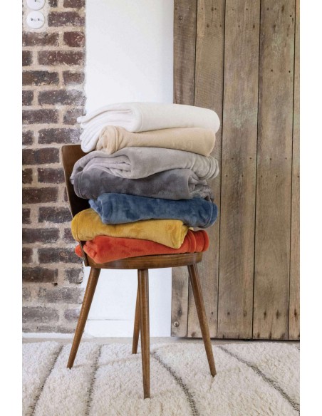 SOFA BLANKET VIVARAISE THEO NEIGE 130X160 100%POLYESTER