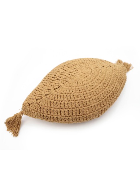 CUSHION NATTIOT PLUME MOUTARDE 30x50 100% COTTON