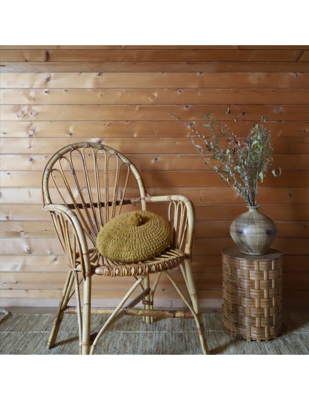 CUSHION NATTIOT PLUME MOUTARDE 30x50 100% COTTON