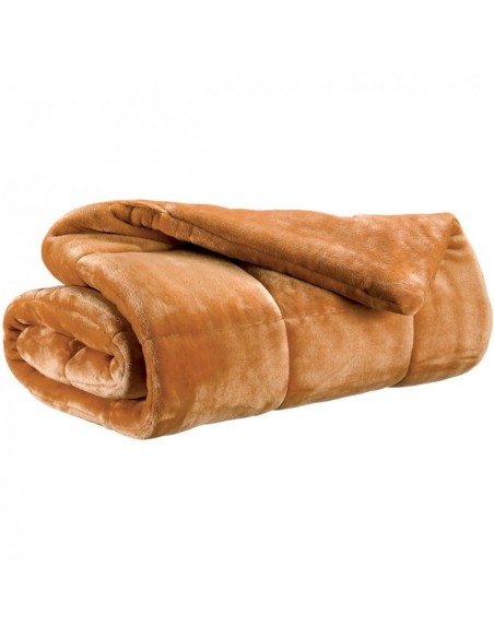 SOFA BLANKET VIVARAISE BETENDER OCRE 130x180 100% POLYESTER