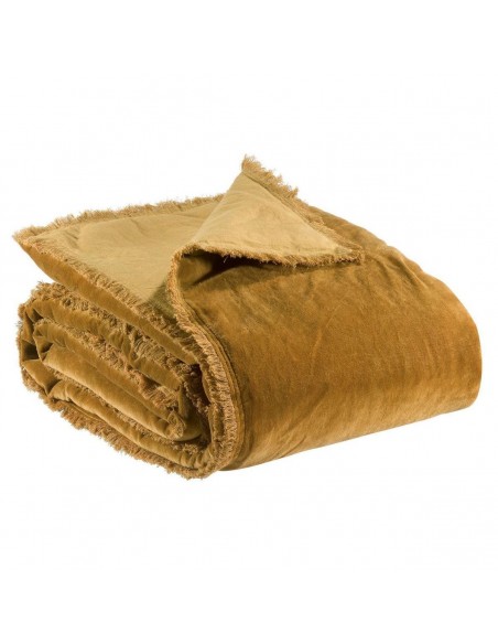 SOFA RUNNER VIVARAISE FARA BRONZE 85×200 100% VELVET COTTON