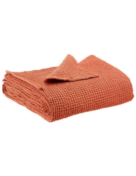 THROW VIVARAISE MAIA CITROUILLE 140×200 100% COTTON