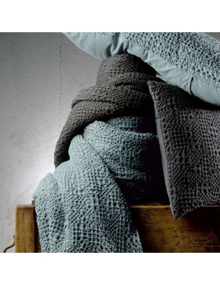 ΚΟΥΒΕΡΛΙ VIVARAISE TANA VERT DE GRIS 240×260 100% ΒΑΜΒΑΚΙ