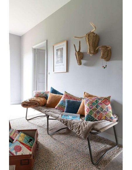 HANDMADE CUSHION VIVARAISE ORSO MULTICO 45x45 100% COTTON