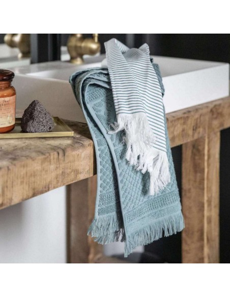 FACE TOWEL VIVARAISE ZOE VERT DE GRIS 50x100 100% COTTON