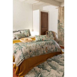 SOFA RUNNER VIVARAISE RAJA FRINGED MULTICO 85x200 100%LINEN 2