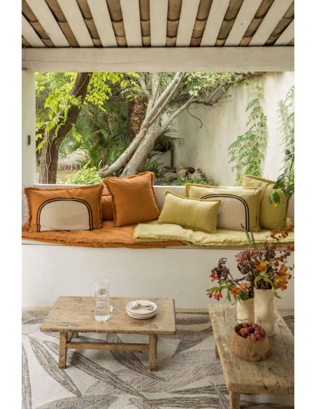 ΜΑΞΙΛΑΡΙ VIVARAISE LALY CUIVRE 45x45 50% ΛΙΝΟ 50% ΒΑΜΒΑΚΙ