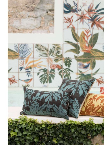 HANDMADE CUSHION VIVARAISE RAKI CARBONE 30x50 100% COTTON