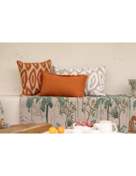 HANDMADE CUSHION VIVARAISE LEYA NEIGE 40x65 100% COTTON