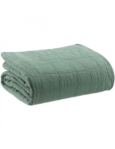 BED COVER VIVARAISE TITOU VERT DE GRIS 260×260 100% COTTON