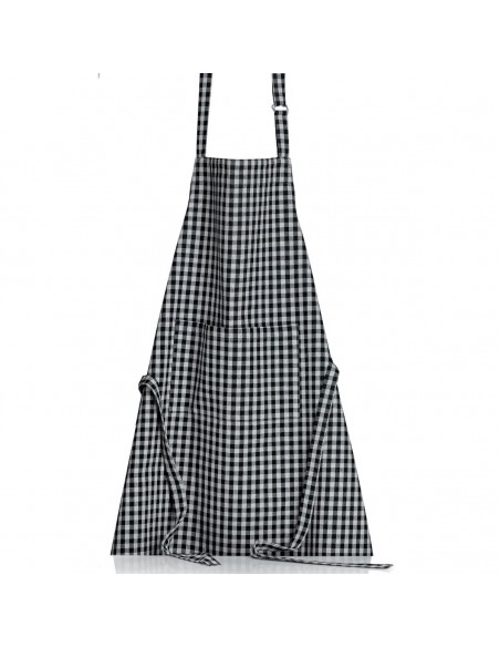 KITCHEN APRON WINKLER BILLIE NOIR GRIS 80x85 100% COTTON
