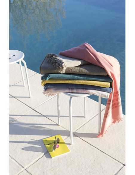 BEACH TOWEL VIVARAISE CANCUN CURRY 90x180 100% COTTON