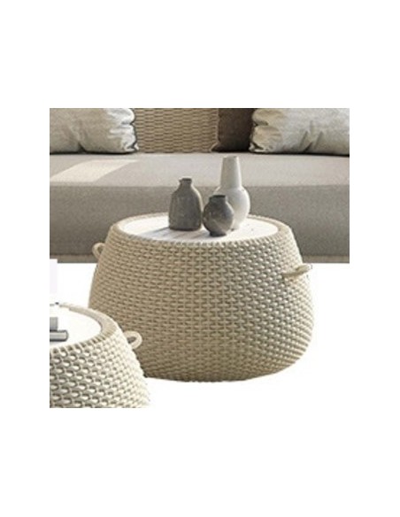 TABLE ISTRO S 02 BEIGE WITH WHITE CERAMIC TOP 60x40CM