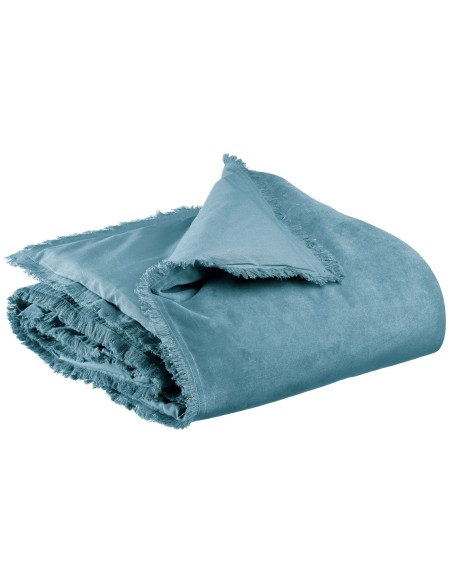 ΑΝΩΣΤΡΩΜΑ ΚΑΝΑΠΕ VIVARAISE FARA ACIER 85×200 100% ΒΑΜΒΑΚΕΡΟ ΒΕΛΟΥΔΟ