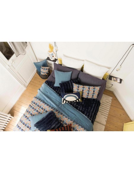 SOFA RUNNER VIVARAISE FARA ACIER 85×200 100% VELVET COTTON