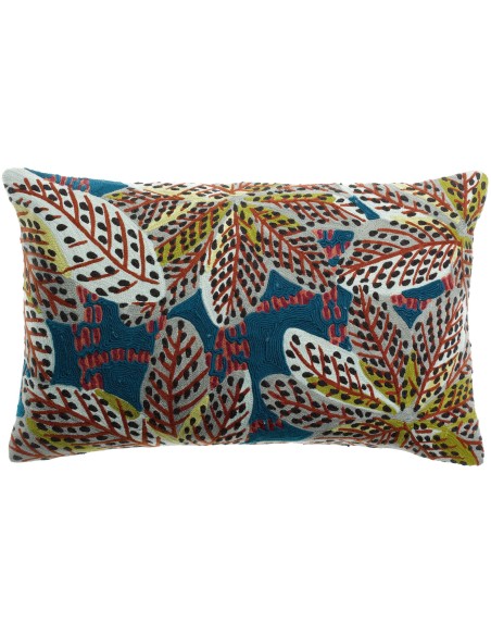 HANDMADE CUSHION VIVARAISE ARIANE PETROLE 30x50 100% VELVET COTTON