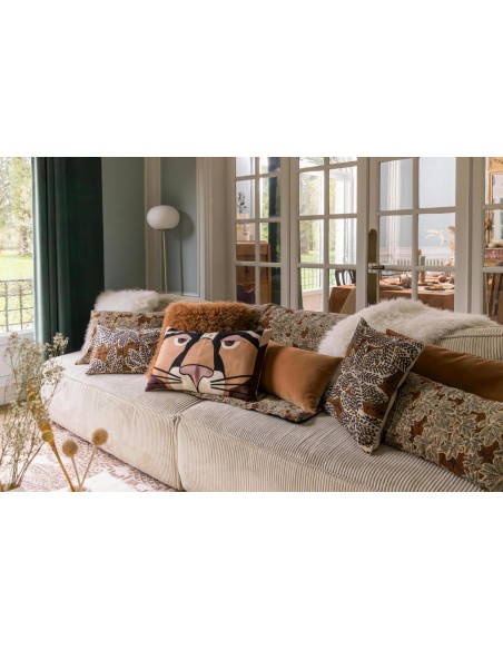 HANDMADE CUSHION VIVARAISE ARIANE ROUILLE 30x50 100% VELVET COTTON