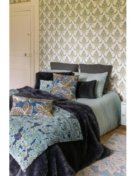 ΑΝΩΣΤΡΩΜΑ ΚΑΝΑΠΕ VIVARAISE ARIANE PETROLE 85x200 100% ΒΑΜΒΑΚΕΡΟ ΒΕΛΟΥΔΟ