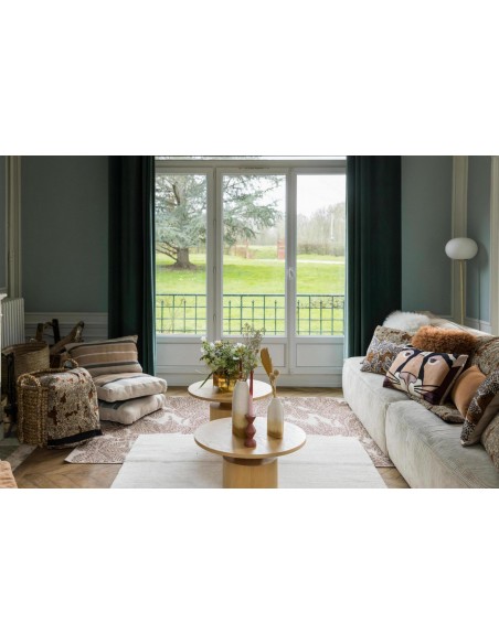 THROW VIVARAISE ARIANE PETROLE 135x200 100% VELVET COTTON