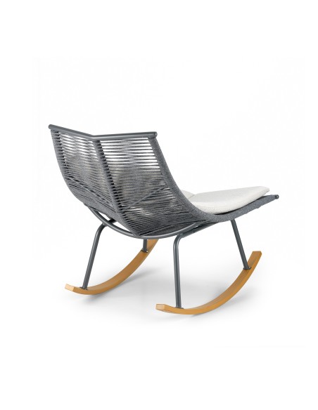 DRASTIS 03 GREY ROCKING CHAIR 95x99x97 WITH CUSHION