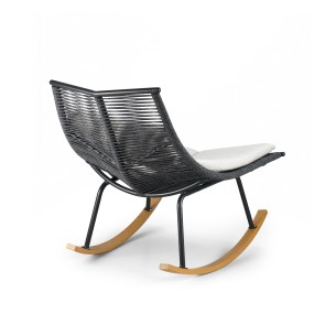 DRASTIS 05 BLACK ROCKING ARMCHAIR 95x99x97 WITH CUSHION 2